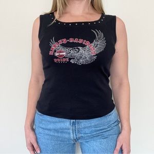 Harley Davidson studded muscle tank top